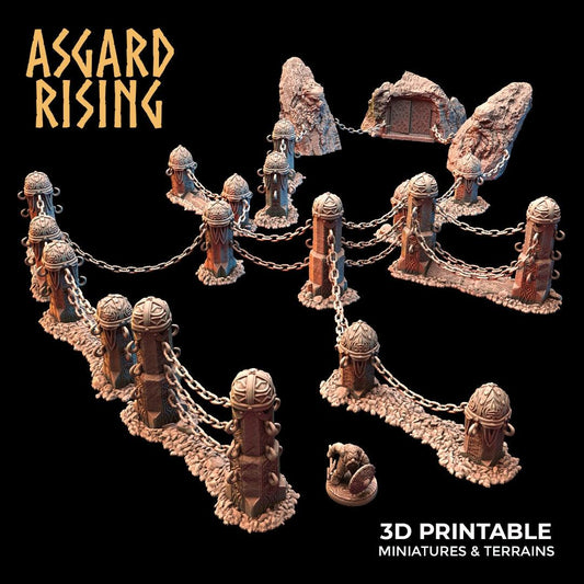 3D Printed Asgard Rising Dwarf Mountain Pass Fortress Entrance 28mm - 32mm