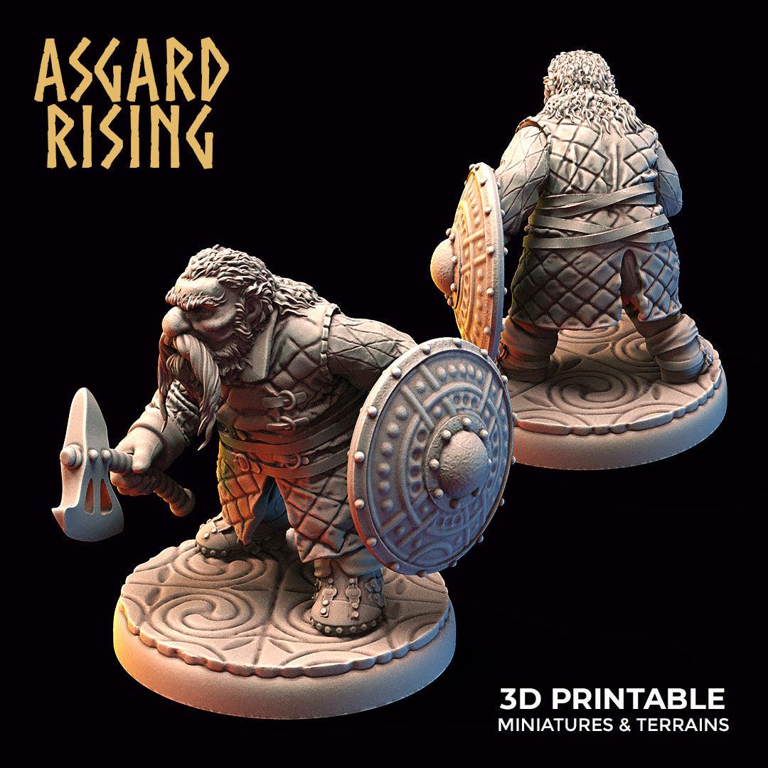 3D Printed Asgard Rising Dwarf Warrior Gambeson Modular Warband Set 28mm - 32mm