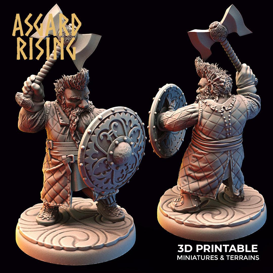 3D Printed Asgard Rising Dwarf Warrior Gambeson Modular Warband Set 28mm - 32mm