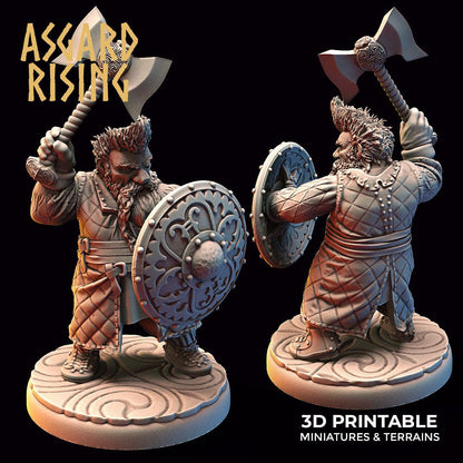3D Printed Asgard Rising Dwarf Warrior Gambeson Modular Warband Set 28mm - 32mm