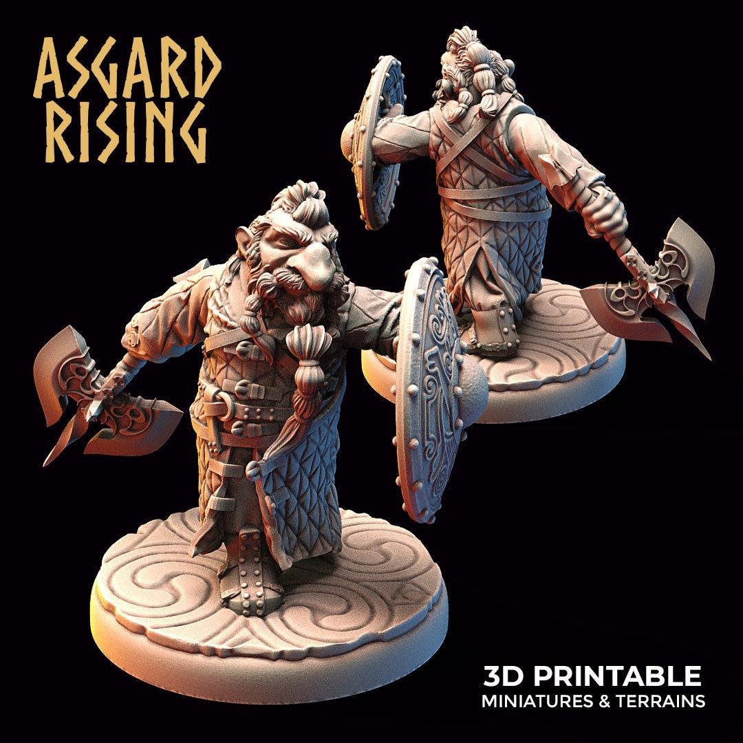 3D Printed Asgard Rising Dwarf Warrior Gambeson Modular Warband Set 28mm - 32mm