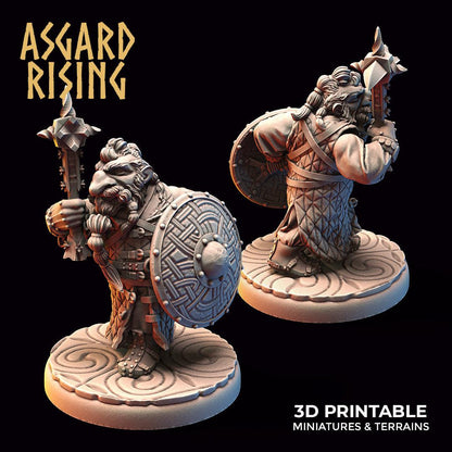 3D Printed Asgard Rising Dwarf Warrior Gambeson Modular Warband Set 28mm - 32mm
