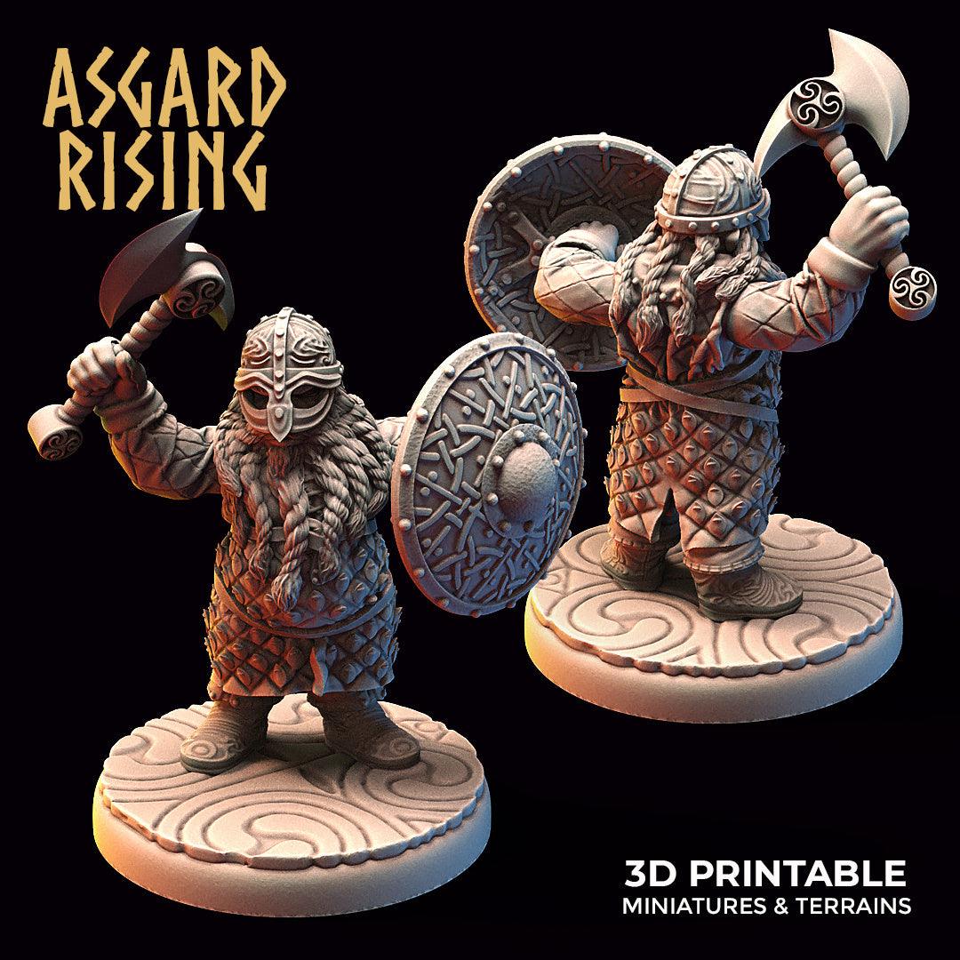 3D Printed Asgard Rising Dwarf Warrior Scale Armor Modular Warband Set 28mm - 32mm