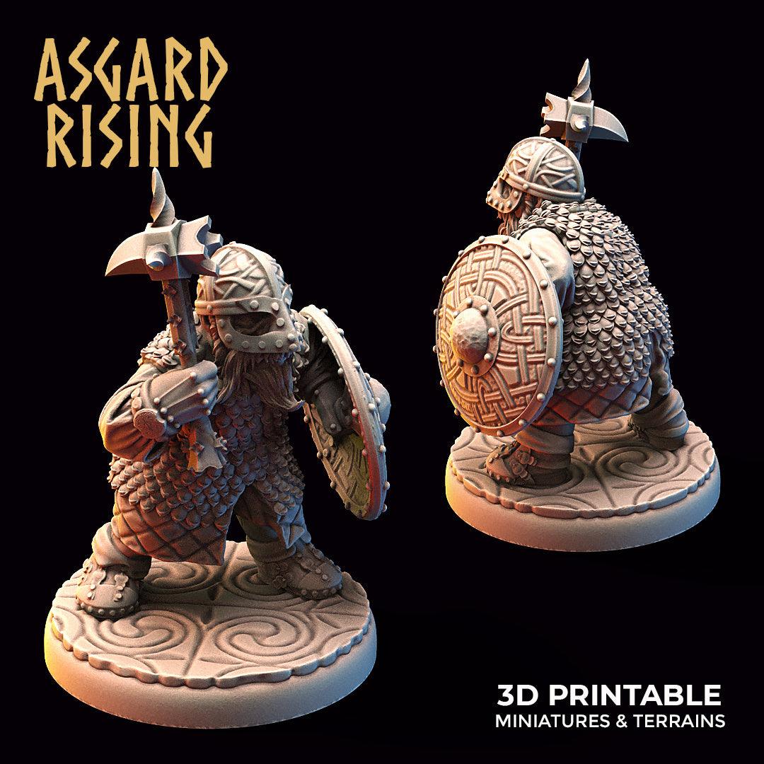 3D Printed Asgard Rising Dwarf Warrior Scale Armor Modular Warband Set 28mm - 32mm