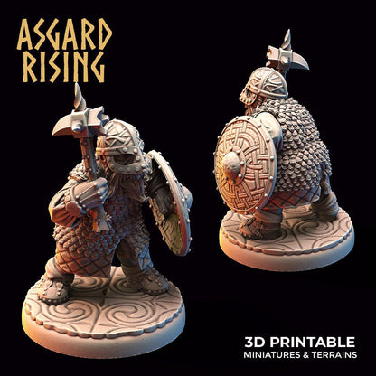3D Printed Asgard Rising Dwarf Warrior Scale Armor Modular Warband Set 28mm - 32mm