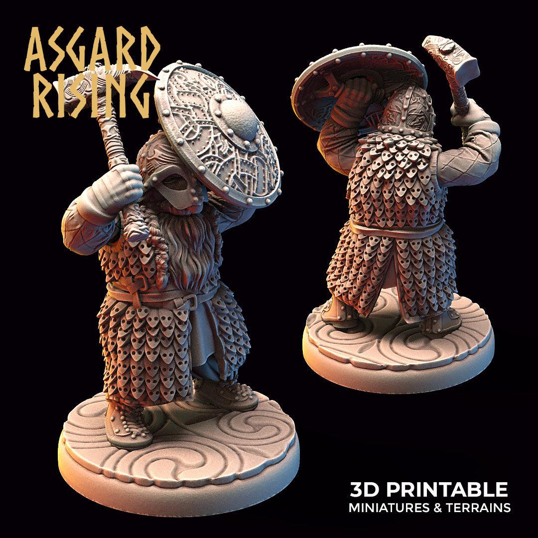 3D Printed Asgard Rising Dwarf Warrior Scale Armor Modular Warband Set 28mm - 32mm