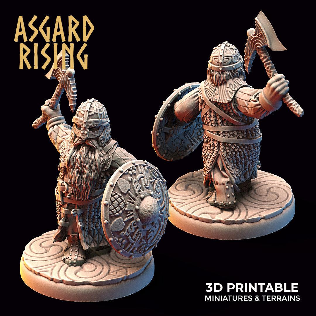 3D Printed Asgard Rising Dwarf Warrior Scale Armor Modular Warband Set 28mm - 32mm