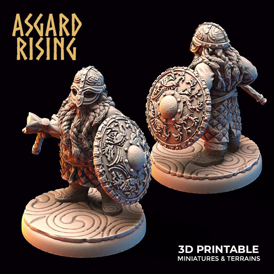 3D Printed Asgard Rising Dwarf Warrior Scale Armor Modular Warband Set 28mm - 32mm