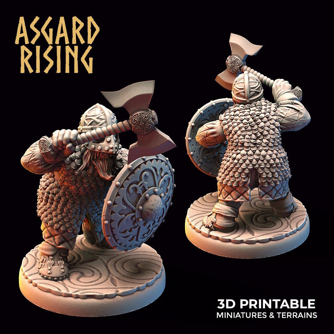 3D Printed Asgard Rising Dwarf Warrior Scale Armor Modular Warband Set 28mm - 32mm