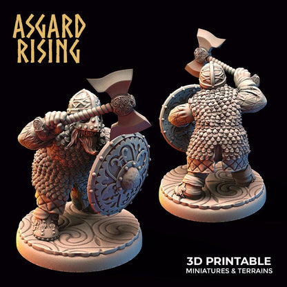 3D Printed Asgard Rising Dwarf Warrior Scale Armor Modular Warband Set 28mm - 32mm