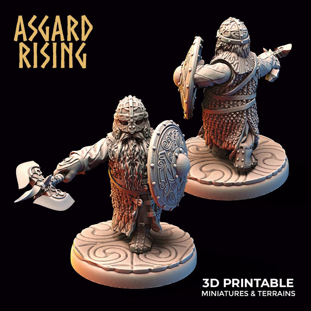 3D Printed Asgard Rising Dwarf Warrior Scale Armor Modular Warband Set 28mm - 32mm