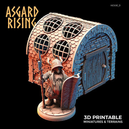 3D Printed Asgard Rising Dwarven Kingdom Houses Industrial Architecture 28mm - 32mm