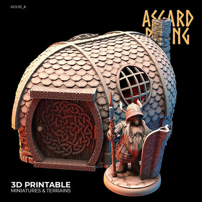 3D Printed Asgard Rising Dwarven Kingdom Houses Industrial Architecture 28mm - 32mm