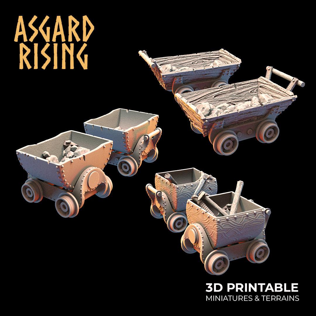 3D Printed Asgard Rising Dwarven Mines Underground Railroad 28mm - 32mm