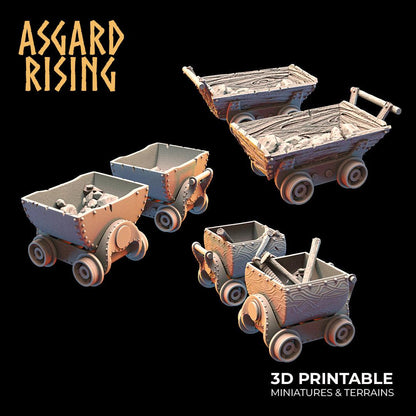 3D Printed Asgard Rising Dwarven Mines Underground Railroad 28mm - 32mm