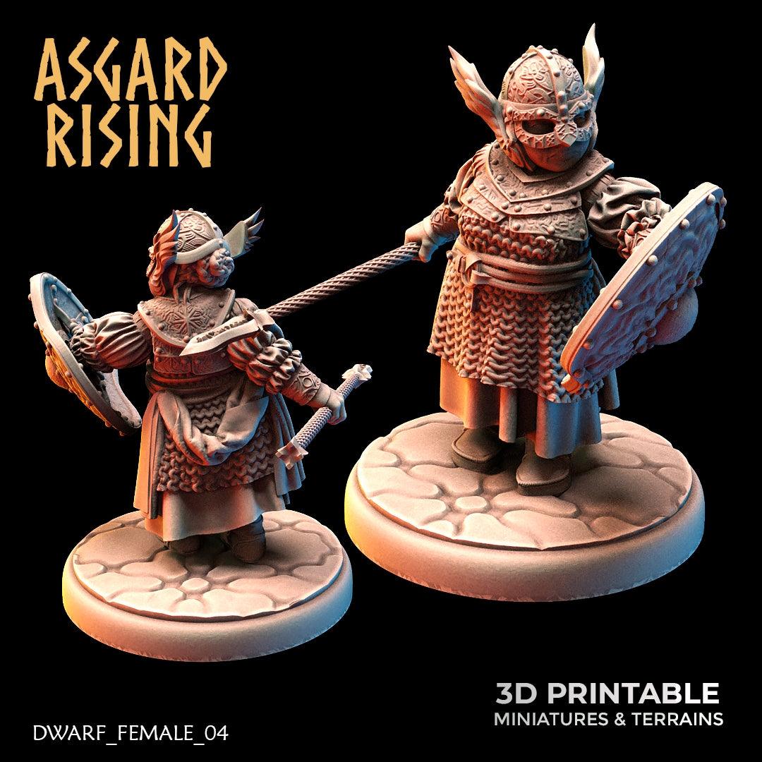 3D Printed Asgard Rising Dwarven Shield-Maidens Set 28mm - 32mm