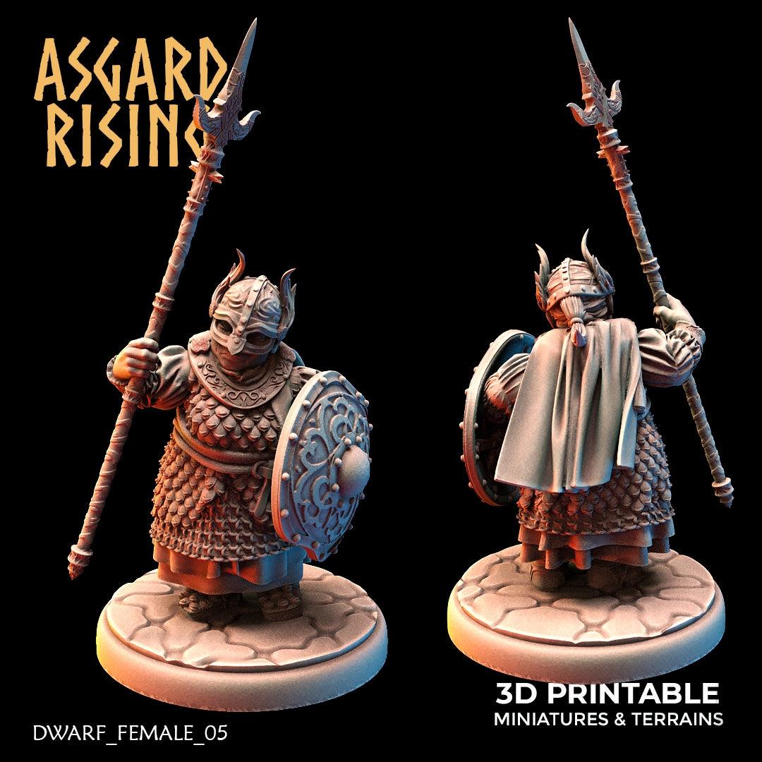 3D Printed Asgard Rising Dwarven Shield-Maidens Set 28mm - 32mm