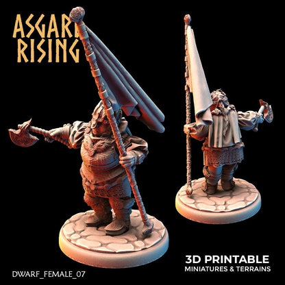 3D Printed Asgard Rising Dwarven Shield-Maidens Set 28mm - 32mm