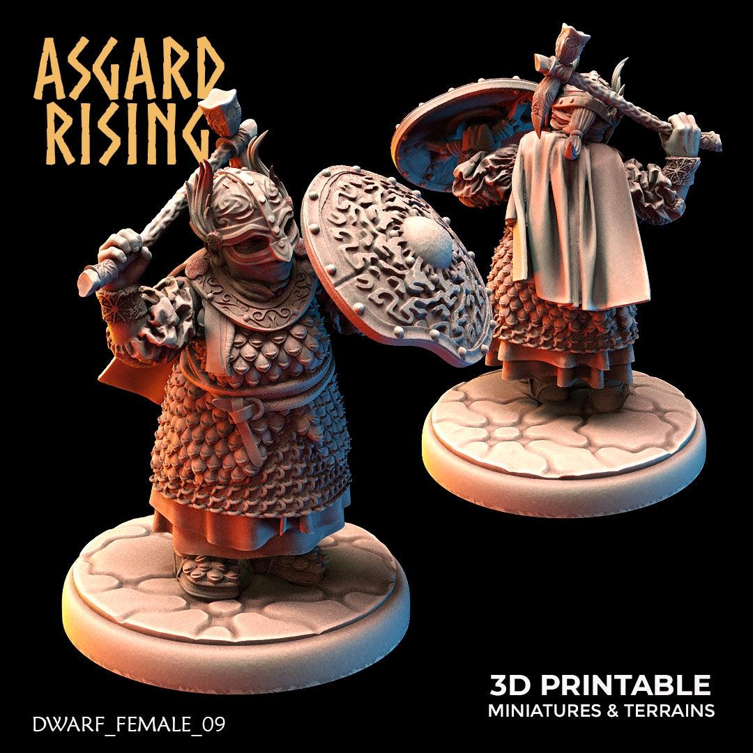 3D Printed Asgard Rising Dwarven Shield-Maidens Set 28mm - 32mm