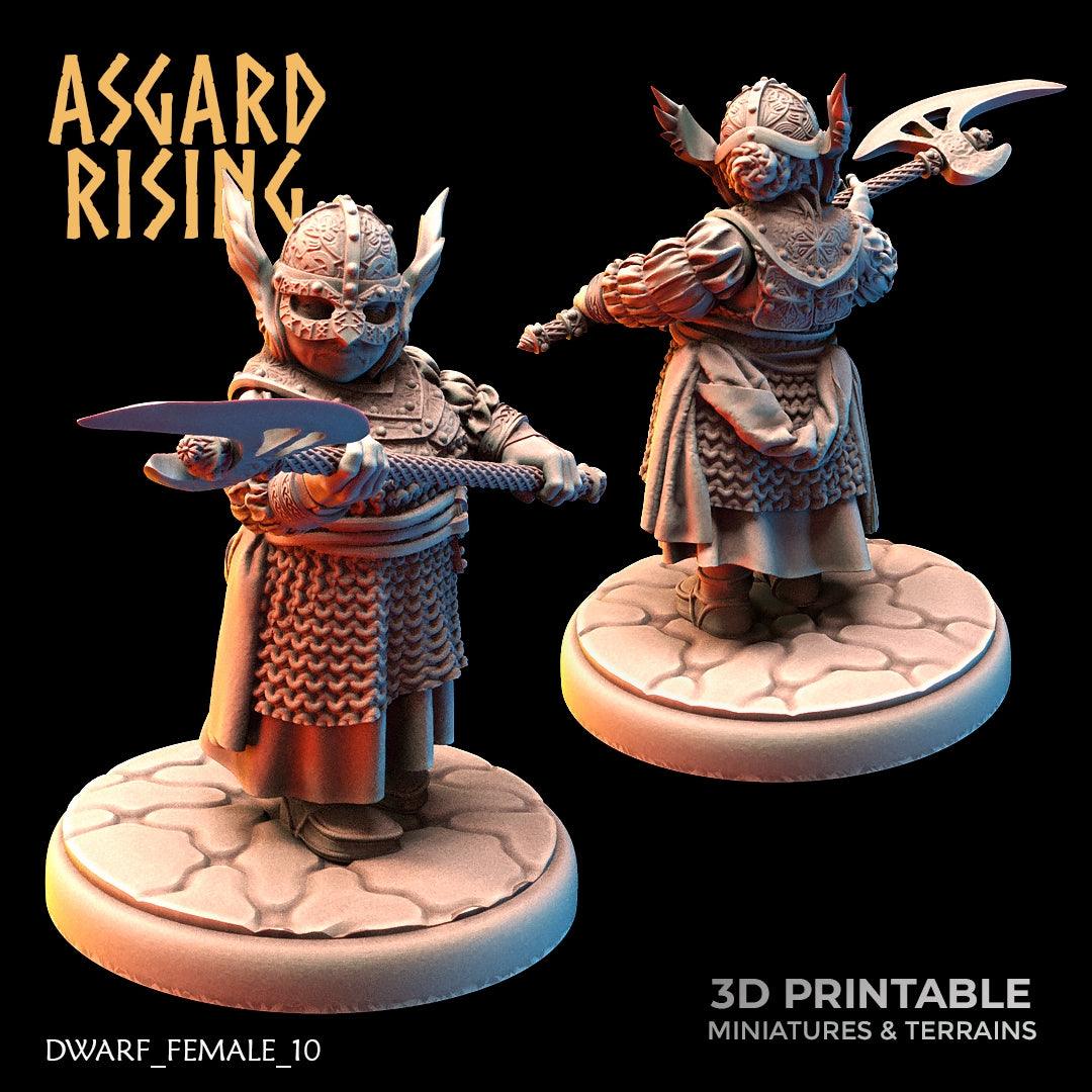 3D Printed Asgard Rising Dwarven Shield-Maidens Set 28mm - 32mm