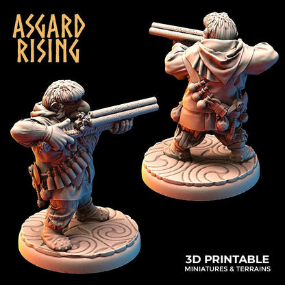 3D Printed Asgard Rising Dwarves Hooded Rangers Ranged Weapons Set 28mm - 32mm