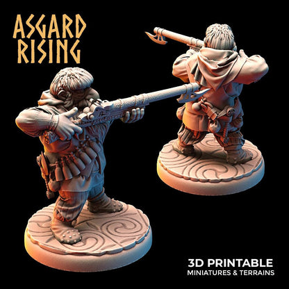 3D Printed Asgard Rising Dwarves Hooded Rangers Ranged Weapons Set 28mm - 32mm