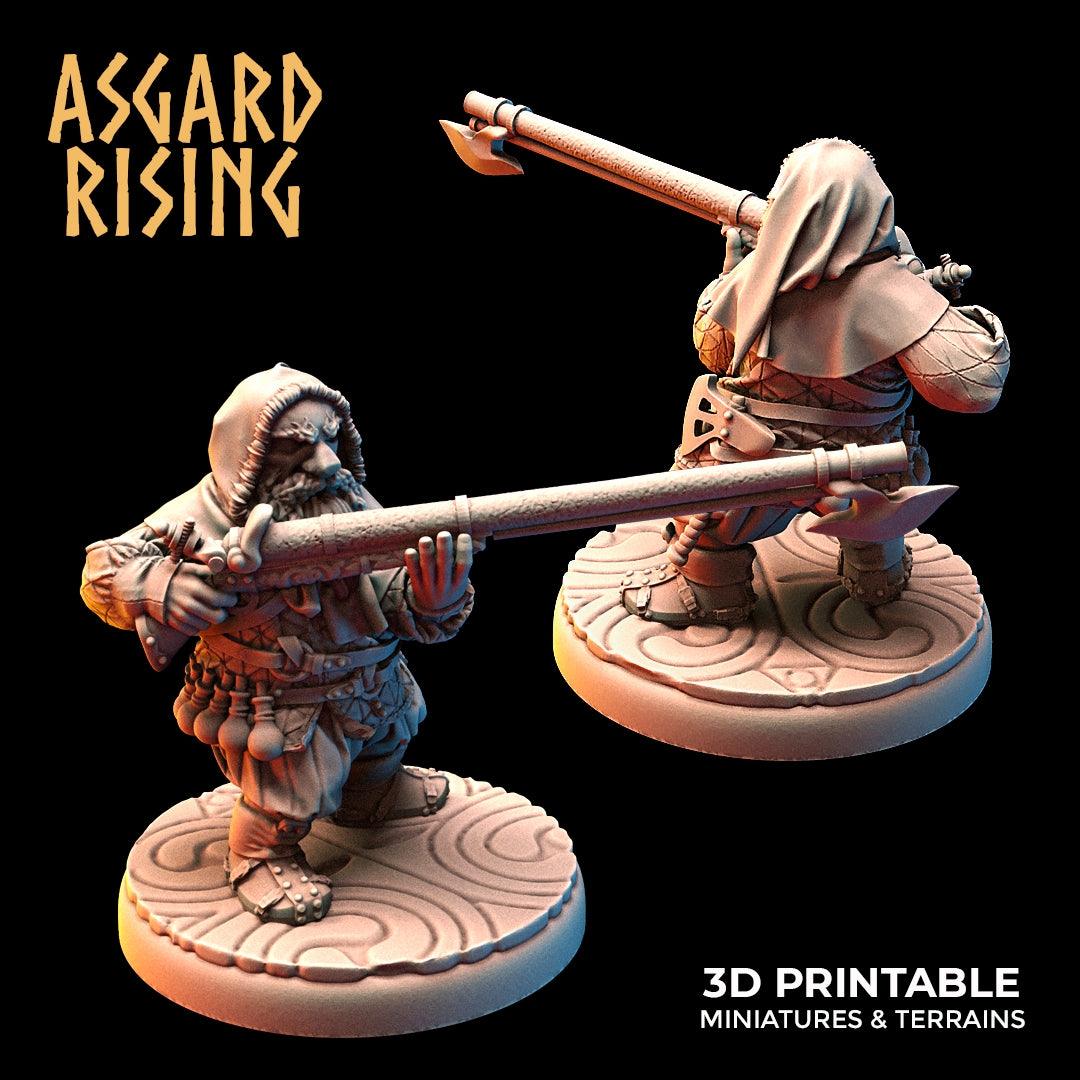 3D Printed Asgard Rising Dwarves Hooded Rangers Ranged Weapons Set 28mm - 32mm