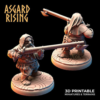 3D Printed Asgard Rising Dwarves Hooded Rangers Ranged Weapons Set 28mm - 32mm