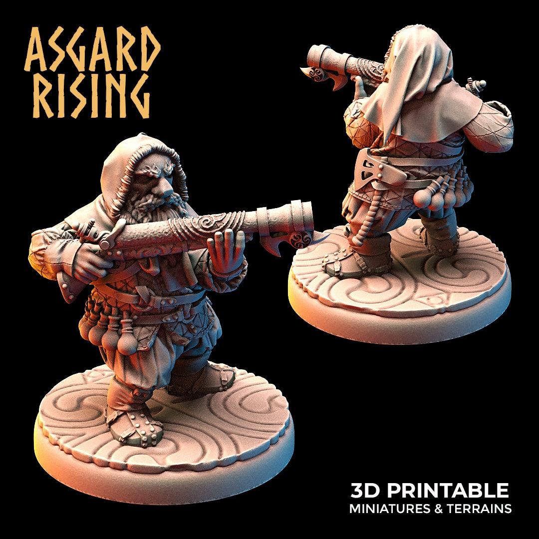 3D Printed Asgard Rising Dwarves Hooded Rangers Ranged Weapons Set 28mm - 32mm