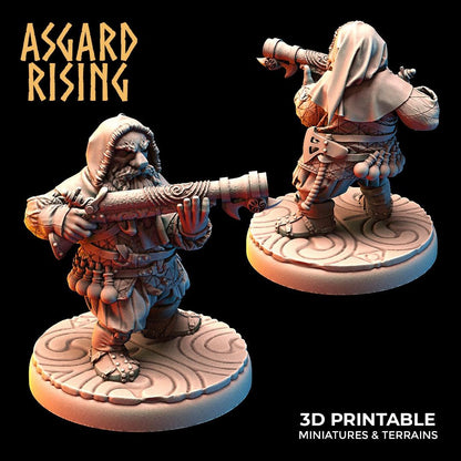 3D Printed Asgard Rising Dwarves Hooded Rangers Ranged Weapons Set 28mm - 32mm