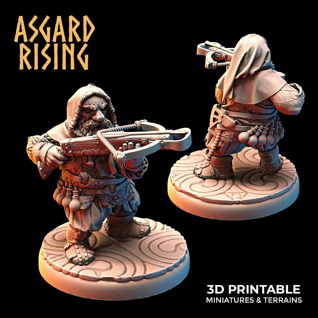 3D Printed Asgard Rising Dwarves Hooded Rangers Ranged Weapons Set 28mm - 32mm