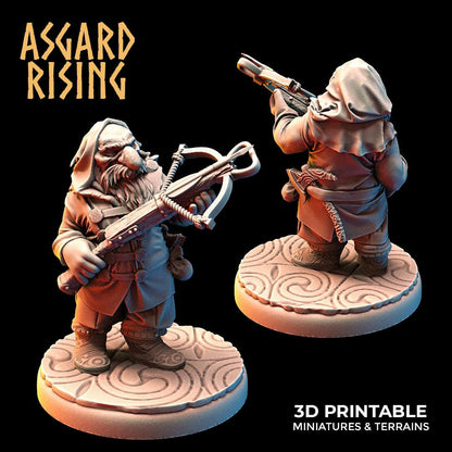 3D Printed Asgard Rising Dwarves Hooded Rangers Ranged Weapons Set 28mm - 32mm