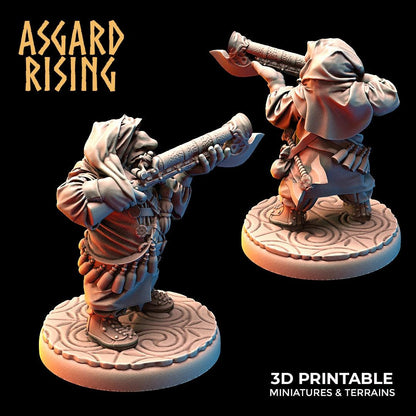 3D Printed Asgard Rising Dwarves Hooded Rangers Ranged Weapons Set 28mm - 32mm