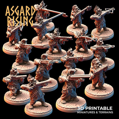 3D Printed Asgard Rising Dwarves Ranged Weapons Set 28mm - 32mm