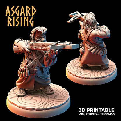 3D Printed Asgard Rising Dwarves Ranged Weapons Set 28mm - 32mm