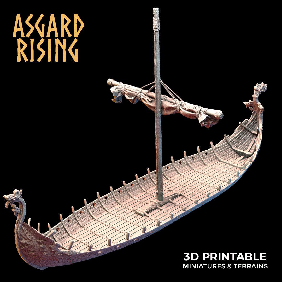 3D Printed Asgard Rising Expedition Drakkars Ship 28 32 mm Wargaming DnD