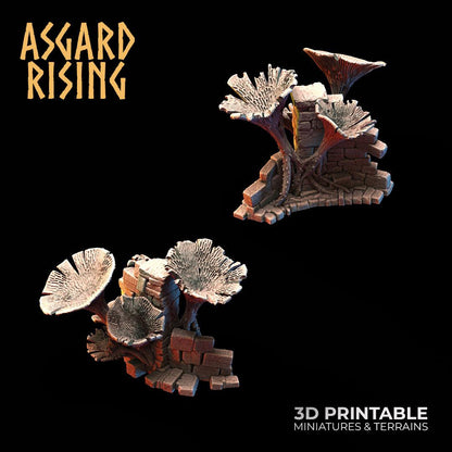 3D Printed Asgard Rising Fungi Ruins 28 32 mm Wargaming DnD