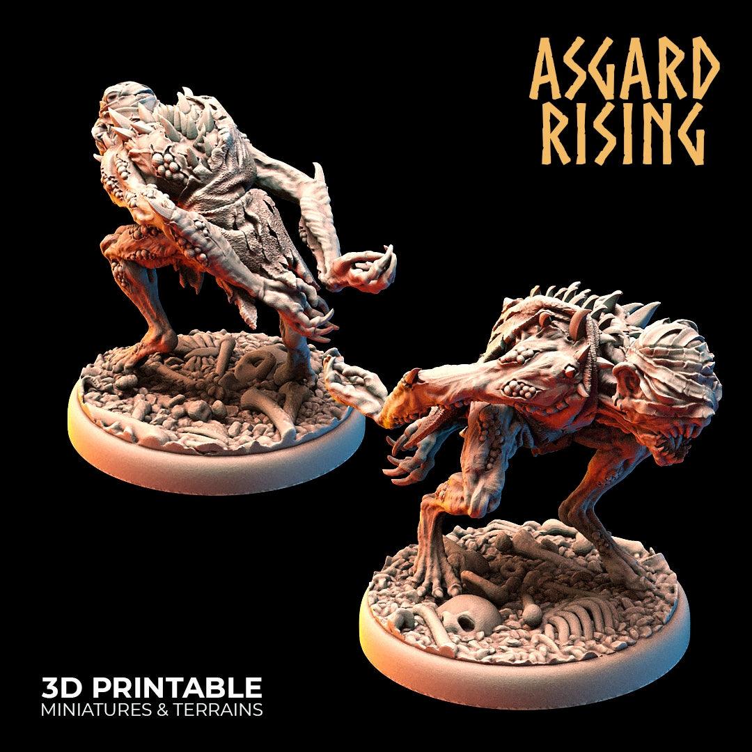 3D Printed Asgard Rising Ghouls Undead Set Round or Square Base 28mm - 32mm