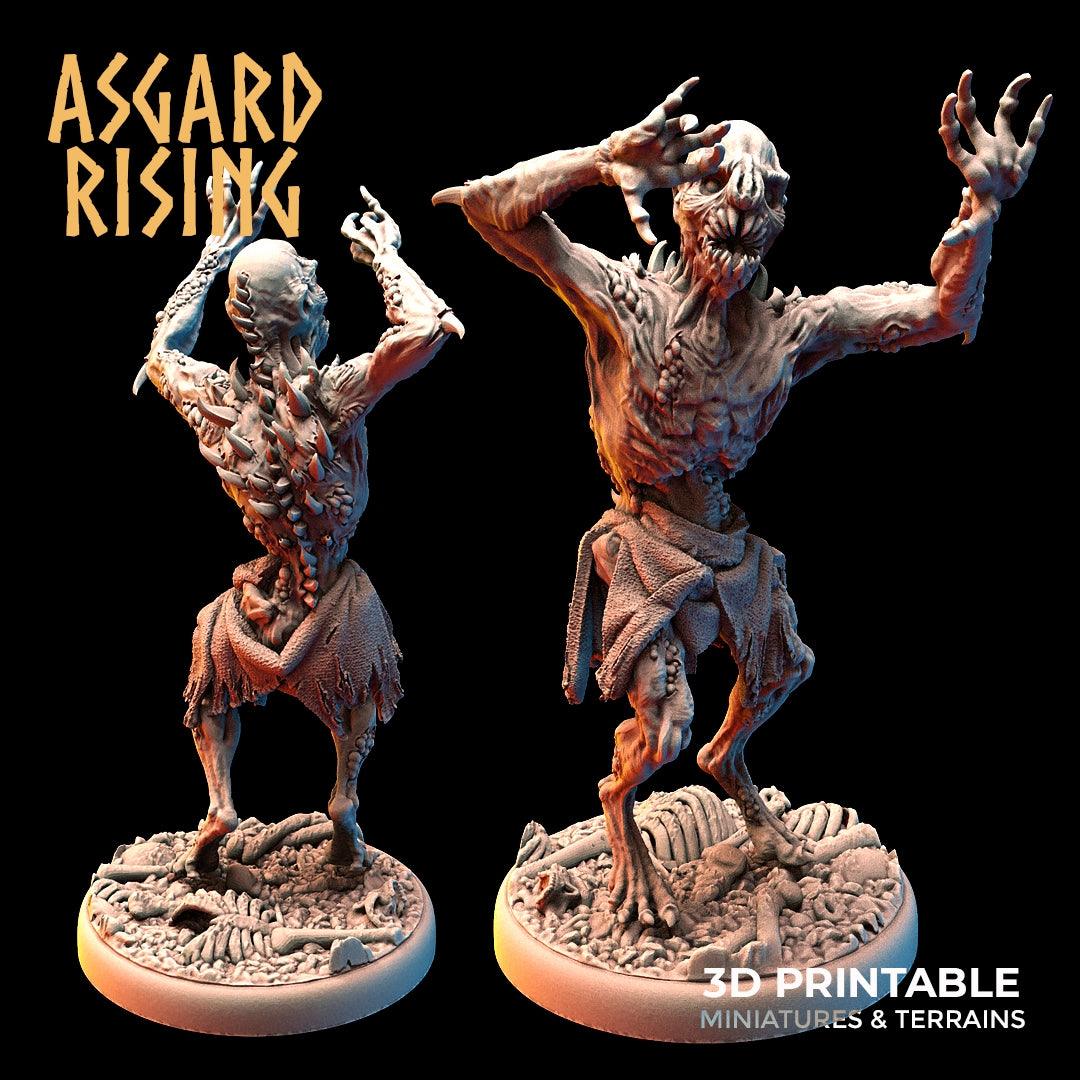 3D Printed Asgard Rising Ghouls Undead Set Round or Square Base 28mm - 32mm