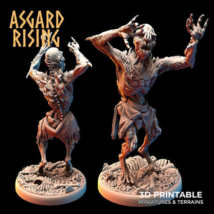 3D Printed Asgard Rising Ghouls Undead Set Round or Square Base 28mm - 32mm
