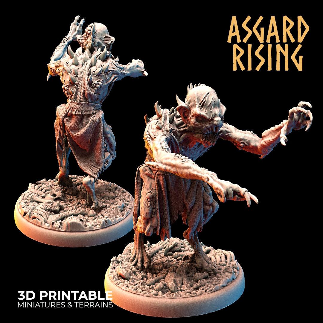 3D Printed Asgard Rising Ghouls Undead Set Round or Square Base 28mm - 32mm