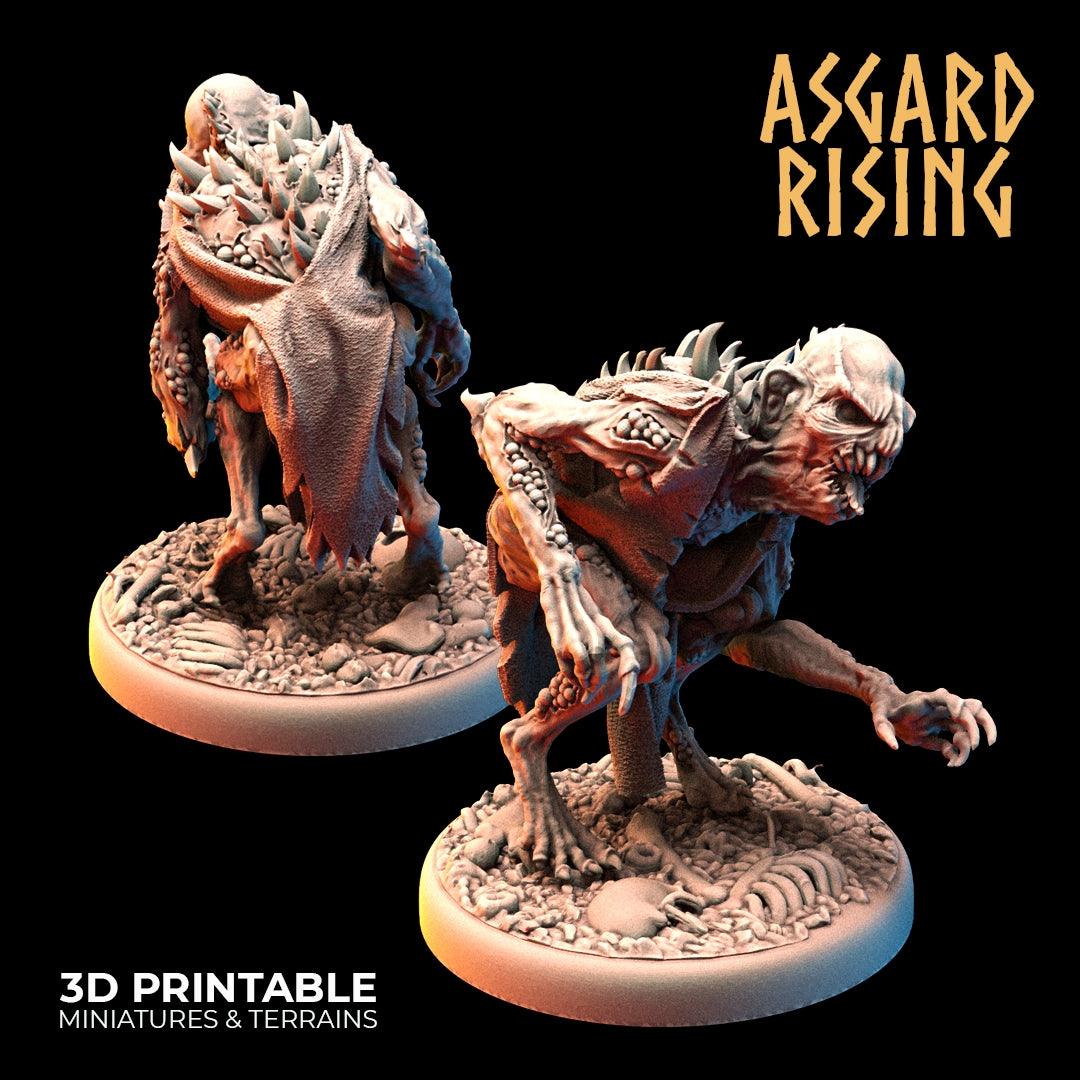 3D Printed Asgard Rising Ghouls Undead Set Round or Square Base 28mm - 32mm