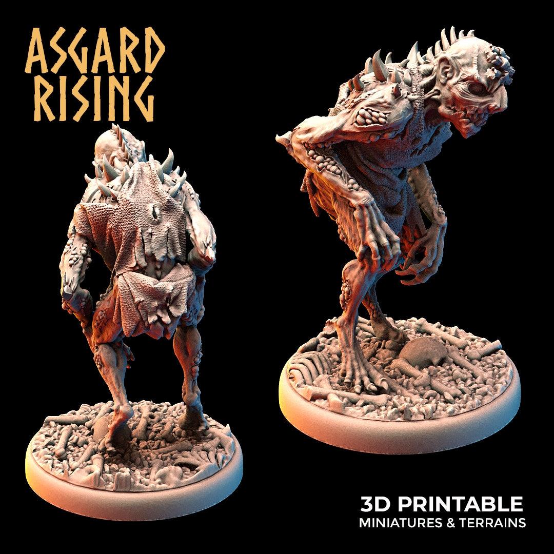 3D Printed Asgard Rising Ghouls Undead Set Round or Square Base 28mm - 32mm