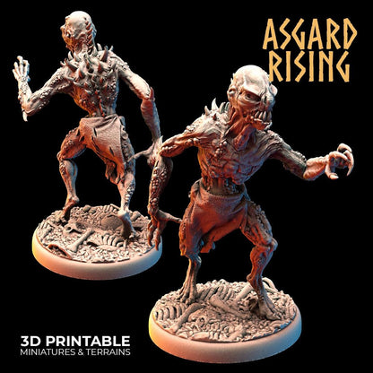 3D Printed Asgard Rising Ghouls Undead Set Round or Square Base 28mm - 32mm