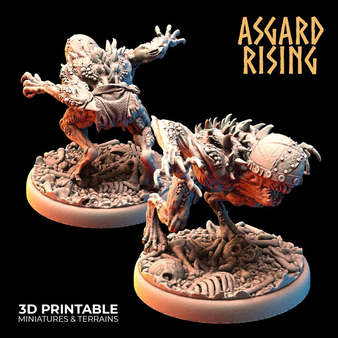 3D Printed Asgard Rising Ghouls Undead Set Round or Square Base 28mm - 32mm