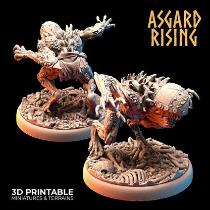 3D Printed Asgard Rising Ghouls Undead Set Round or Square Base 28mm - 32mm