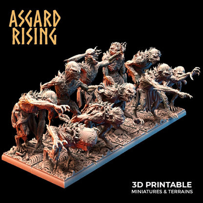 3D Printed Asgard Rising Ghouls Undead Set Round or Square Base 28mm - 32mm
