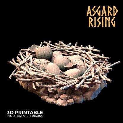 3D Printed Asgard Rising Griffin Nest Set - 32mm D&D