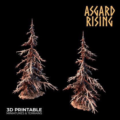 3D Printed Asgard Rising Infected Conifers Spruce Modular Forest Set 28mm 32mm D&D