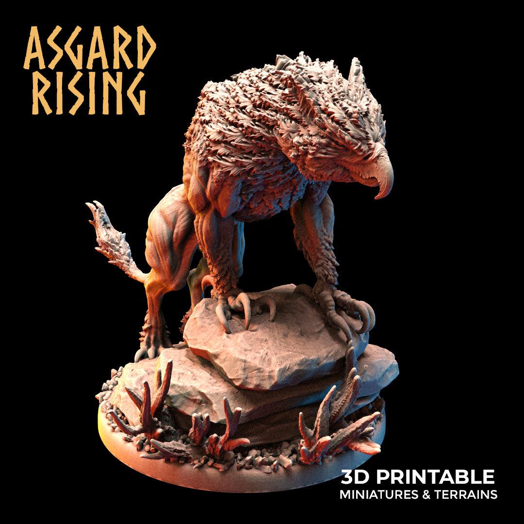 3D Printed Asgard Rising Keythong Wingless Griffin Set - 32mm D&D